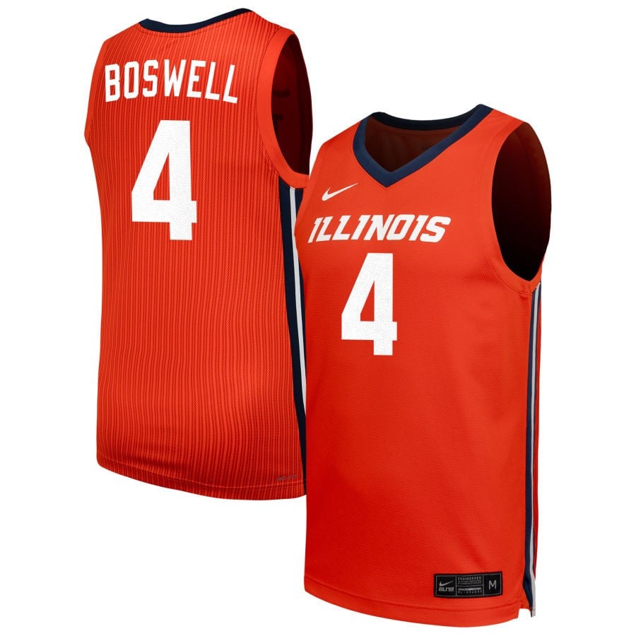 Kylan Boswell 4 Illinois Fighting Illin Unisex NIL Orange NCAA Jersey Unisex