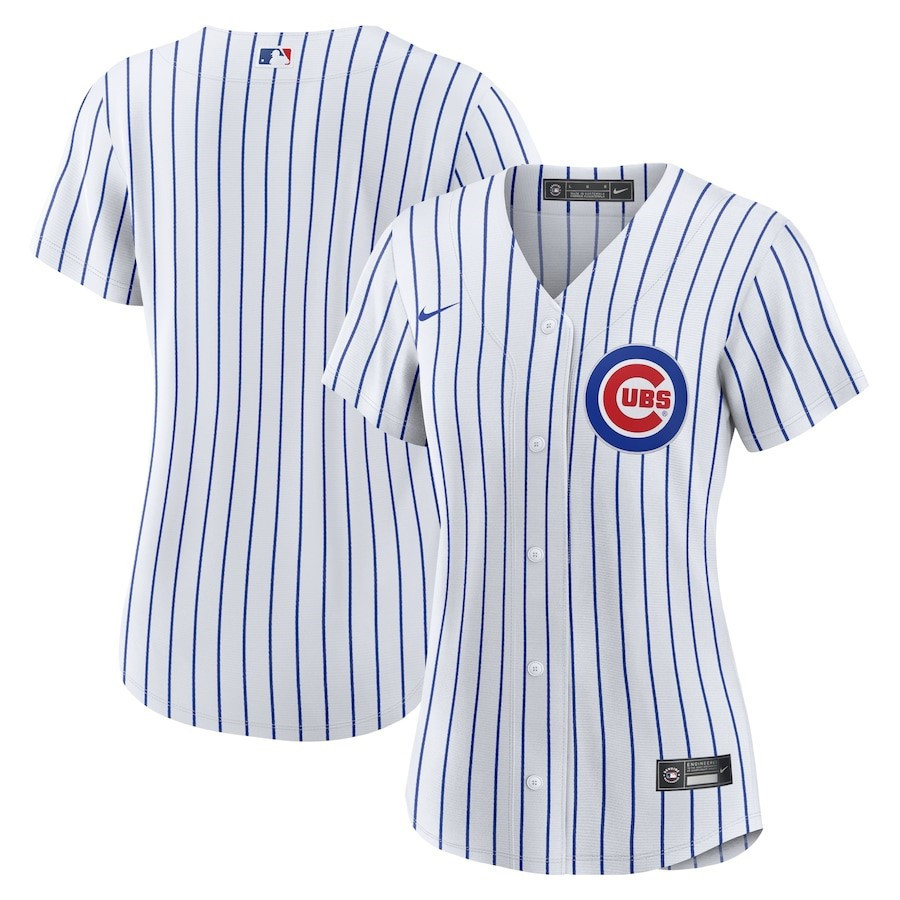 Chicago Cubs Home Team White MLB Jersey Women's