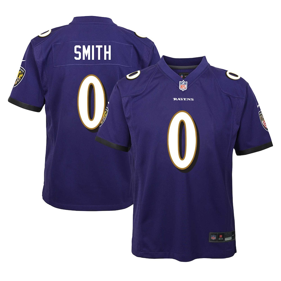Roquan Smith 0 Baltimore Ravens Team Player Game Purple NFL Jersey Youth