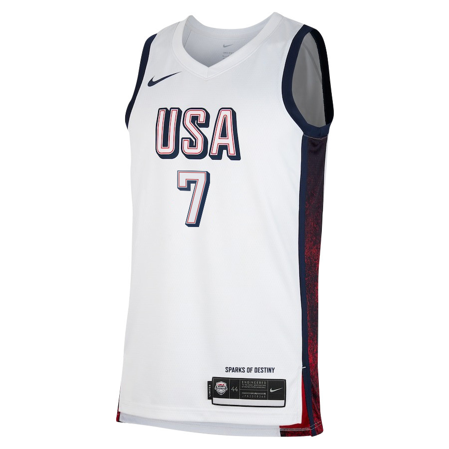Kevin Durant 7 Key Player USA Unisex 2024 Swingman Player White NBA Jersey Unisex