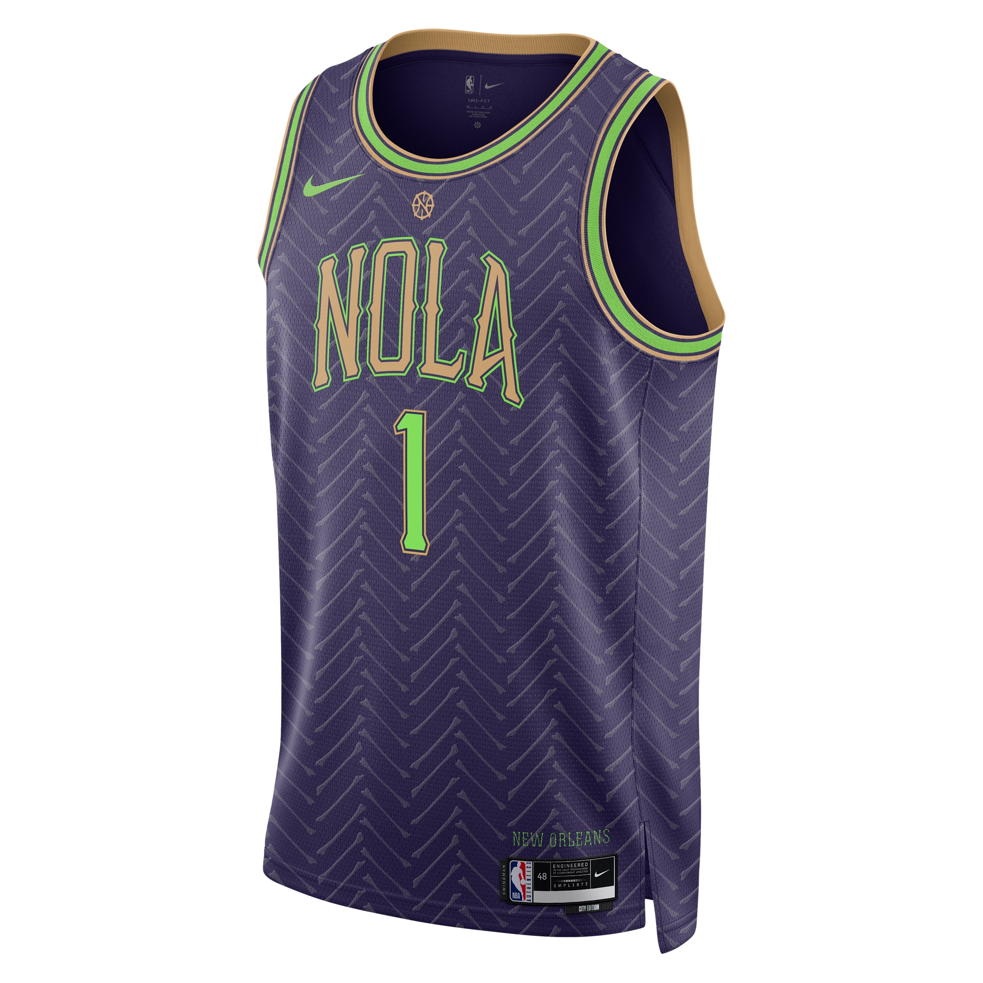 New Orleans Pelicans City Edition Swingman 2024 Purple Zion Williamso Unisex NBA Jersey Unisex