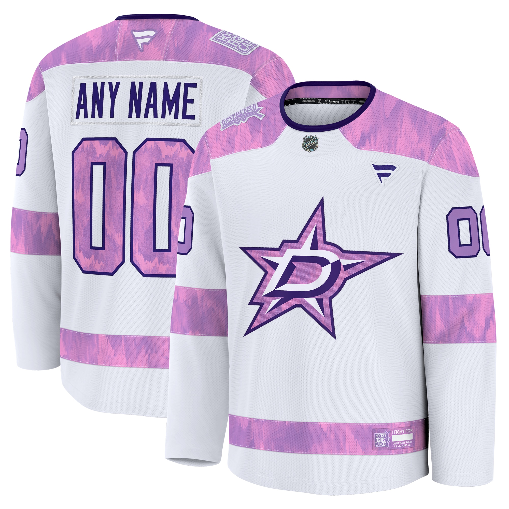 Dallas Stars White 2024 Fights Cancer Custom Practice NHL Jersey Men's