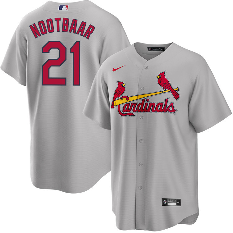 Lars Nootbaar 21 St. Louis Cardinals Away Gray MLB Jersey Men's