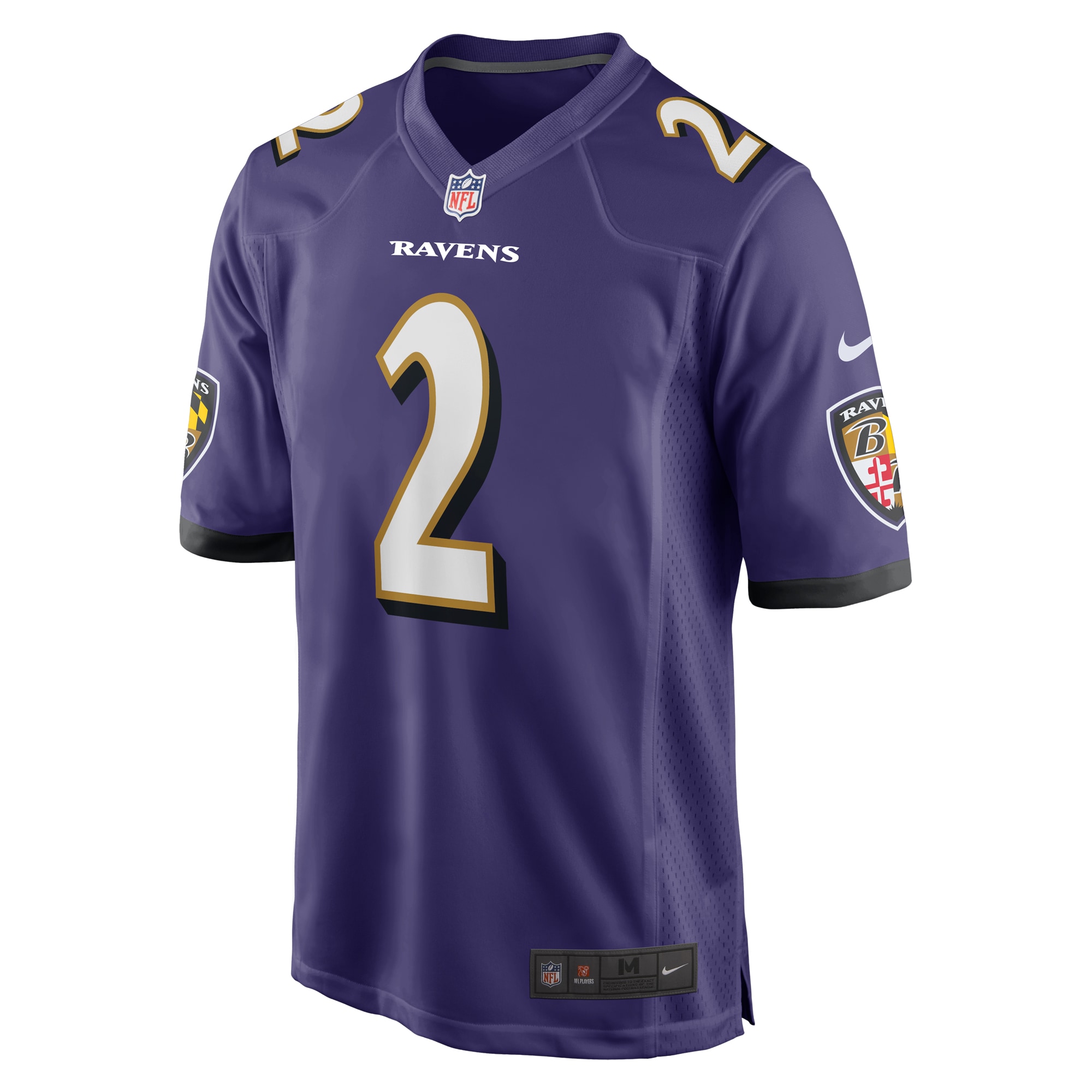Baltimore Ravens Nate Wiggins Purple Player Game NFL Jersey Men's