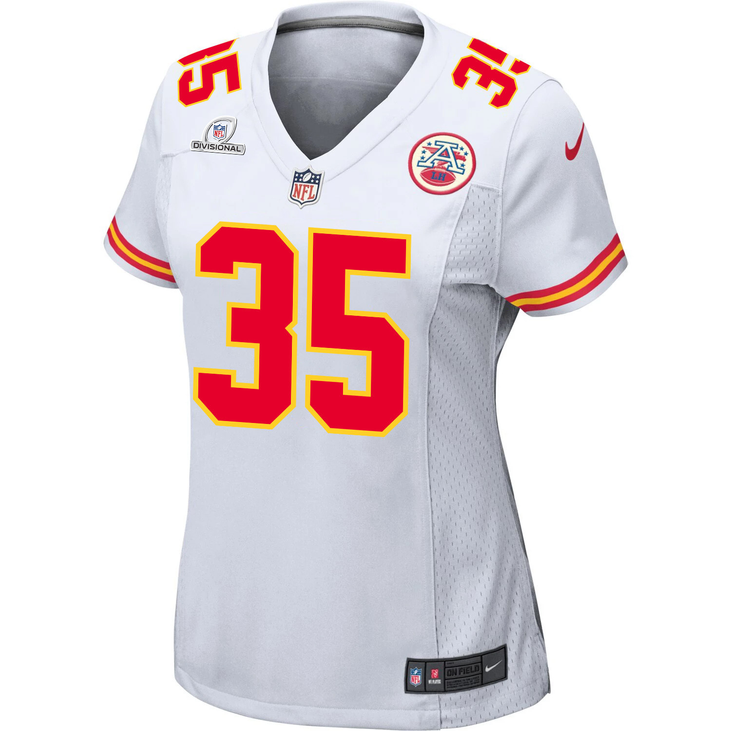 Jaylen Watson 35 Kansas City Chiefs Super Bowl LVIII Patch Game White NFL Jersey Women's