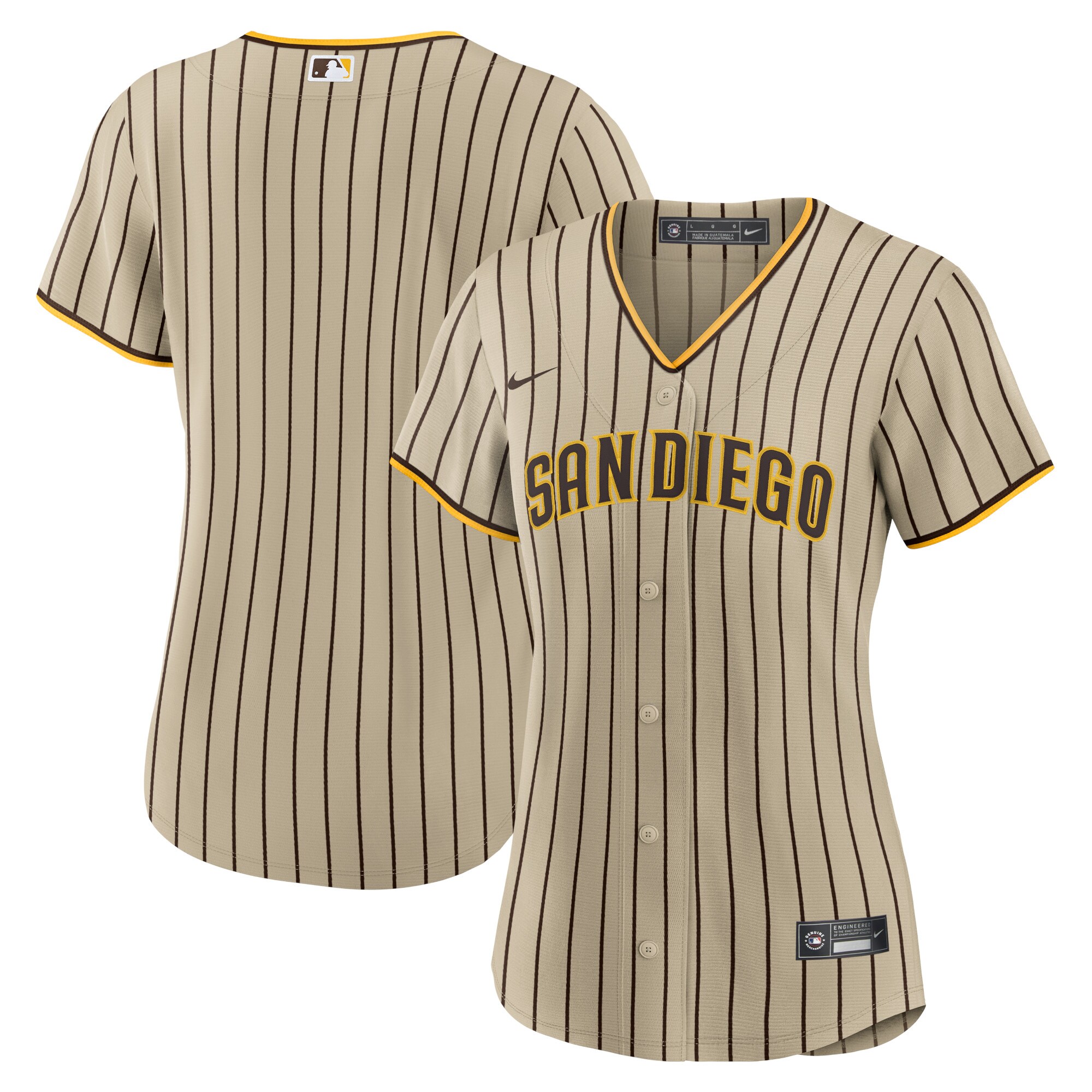 San Diego Padres Tan Alternate Team MLB Jersey Women's