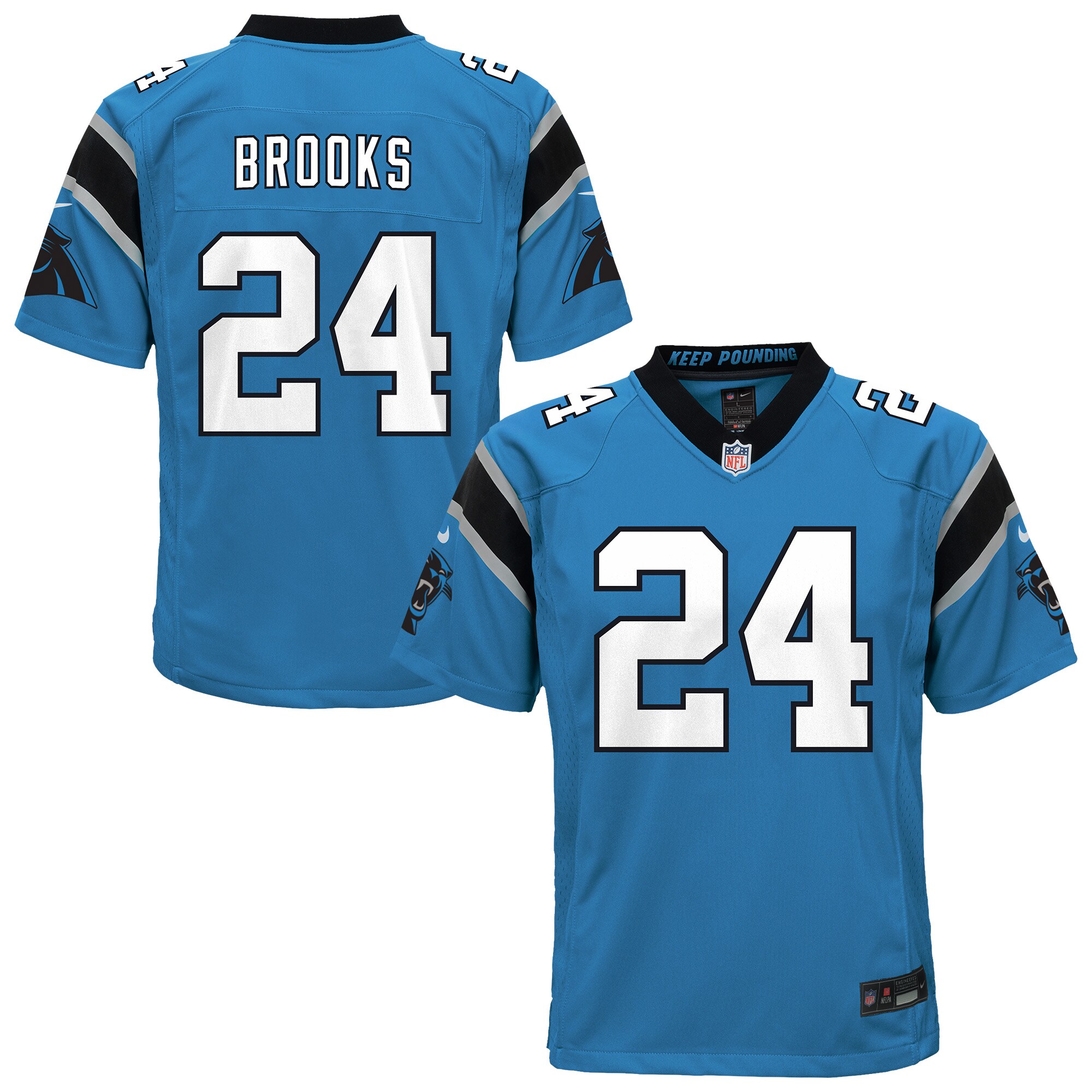 Carolina Panthers Jonathon Brooks Blue Alternate Game NFL Jersey Youth