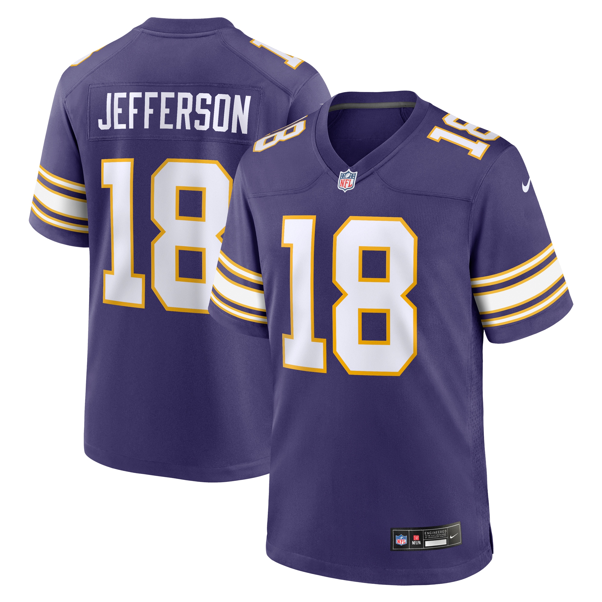 Minnesota Vikings Justin Jefferson Purple Classic Player Game NFL Jersey Men's