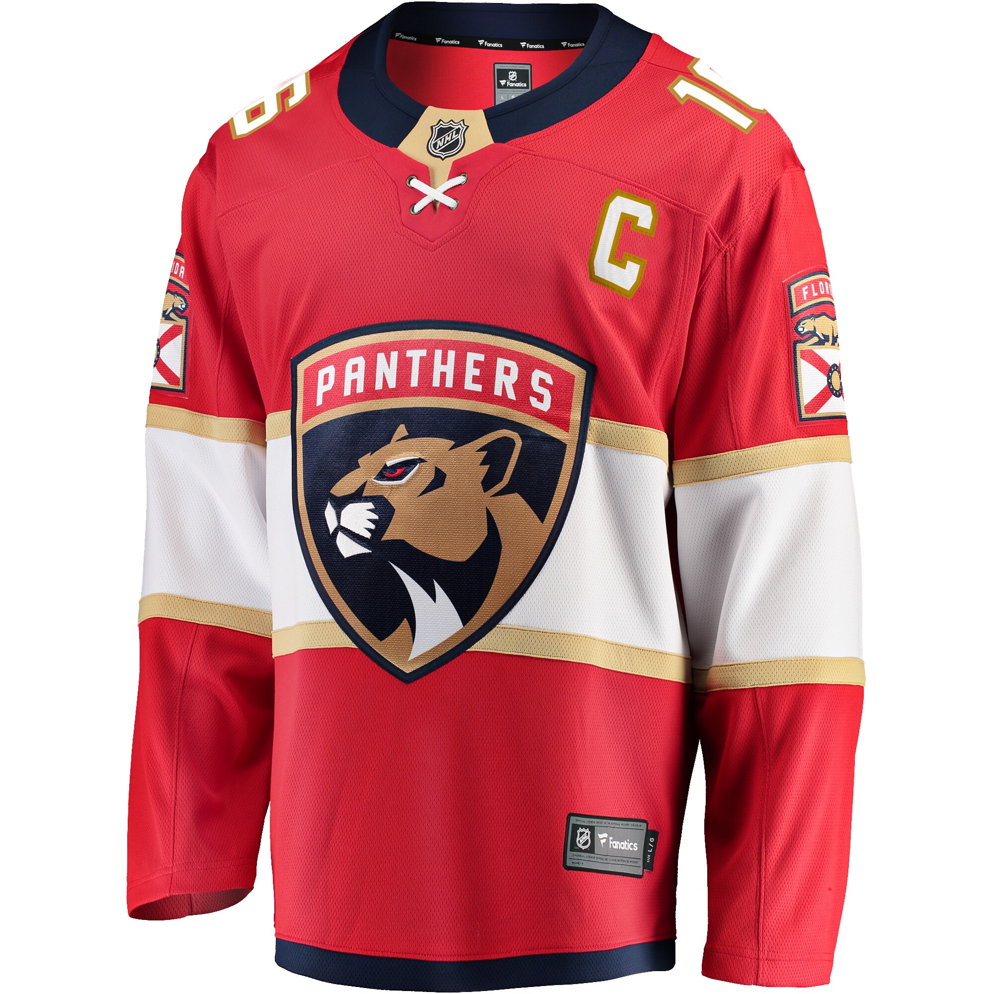 Florida Panthers Aleksander Barkov Red Captain Patch Home Breakaway NHL Jersey Men's