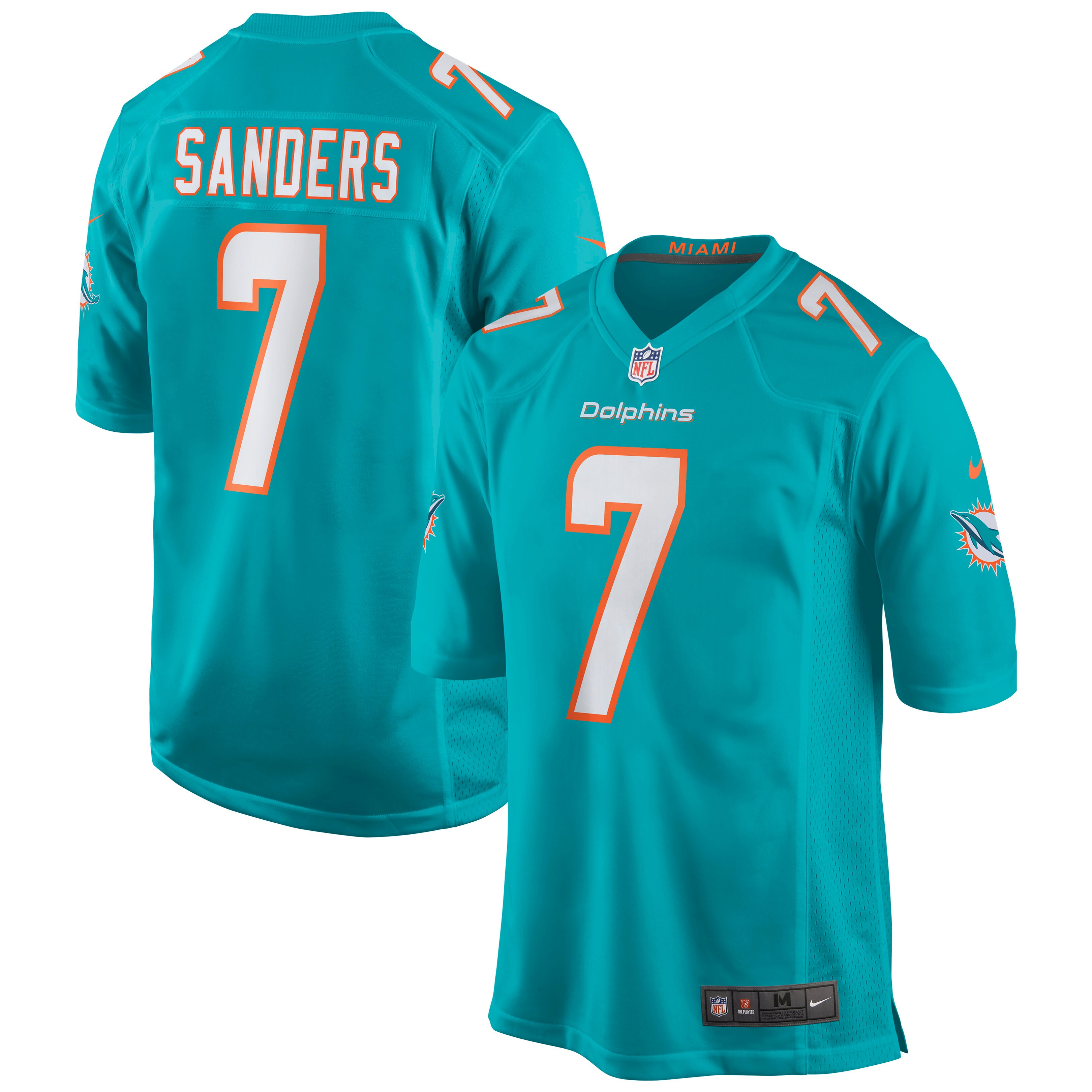Miami Dolphins Jason Sanders Aqua Game NFL Jersey Men's
