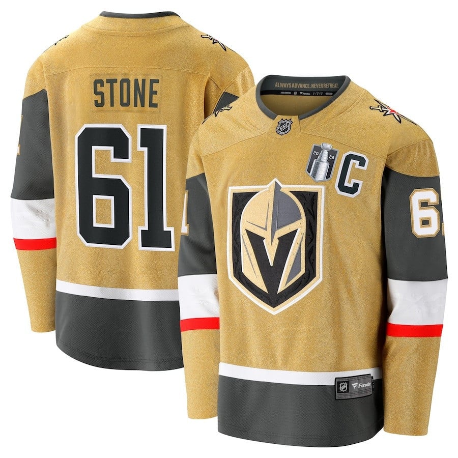 Mark Stone 61 Vegas Golden Knights 2023 Stanley Cup Final Home Breakaway Player Gold NHL Jersey Men's