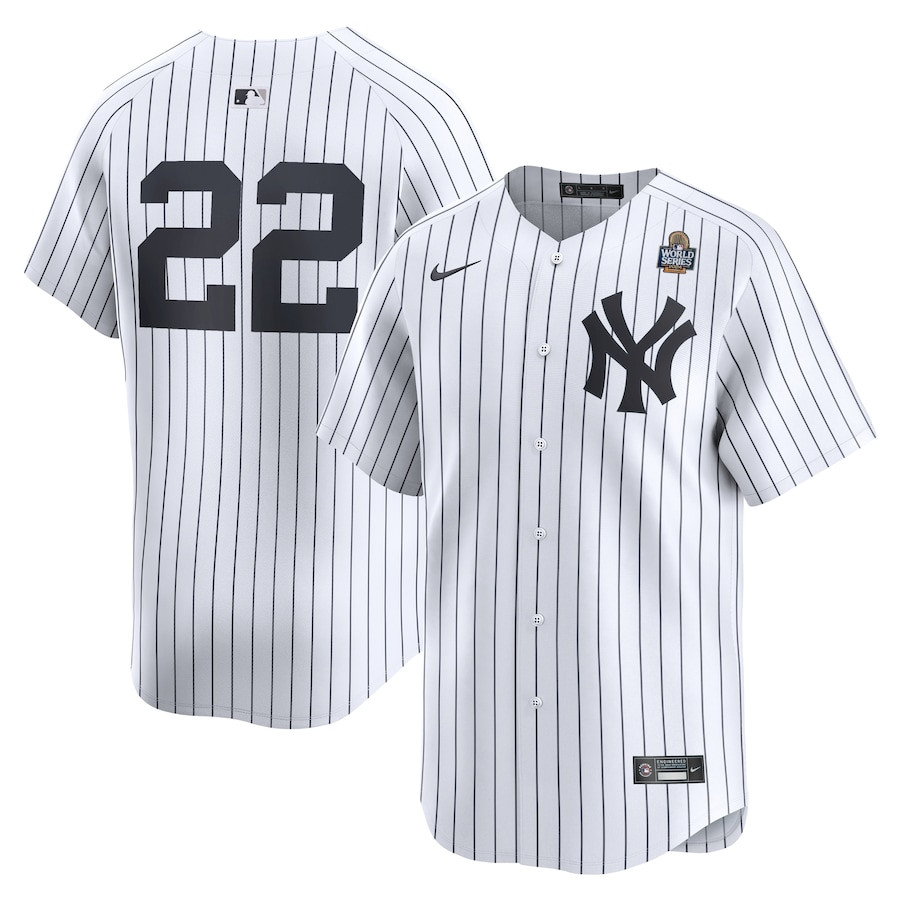 Juan Soto 22 New York Yankees 2024 World Series Home Limited White MLB Jersey Men's