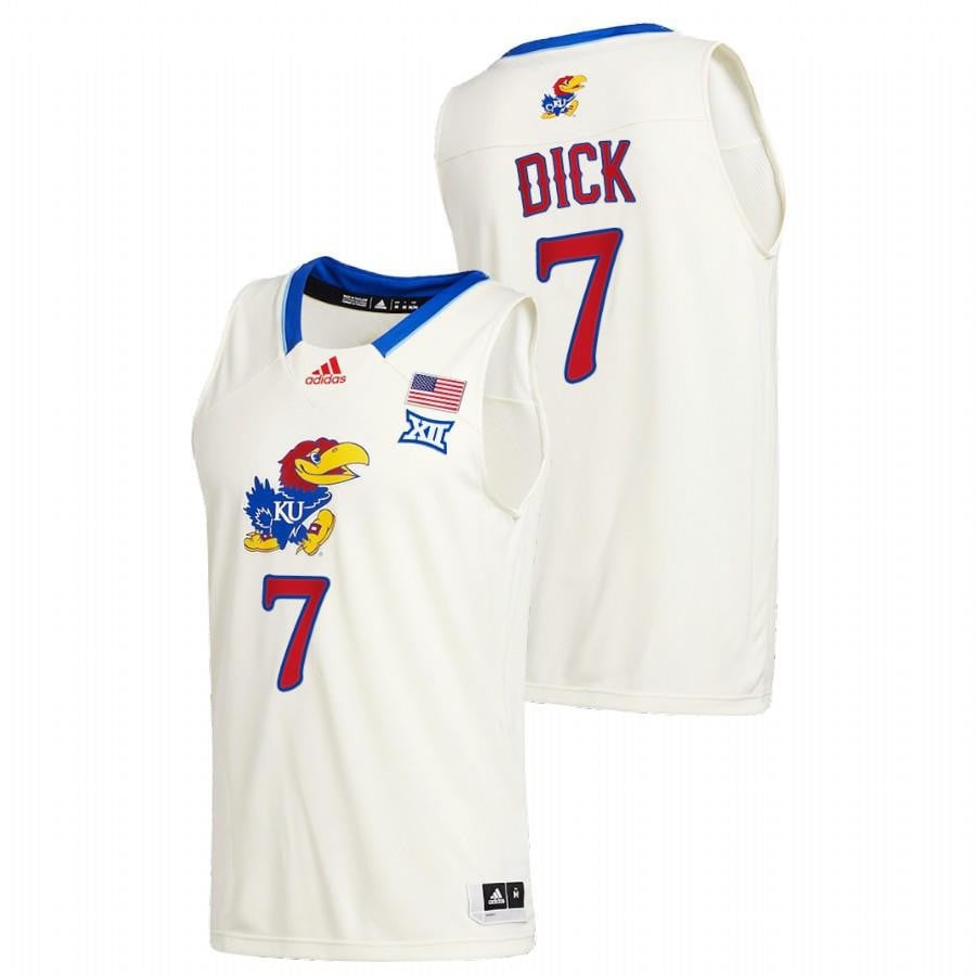 Kansas Jayhawks Gradey Dick 7 Cream Class of 2022 NCAA Jersey Men's