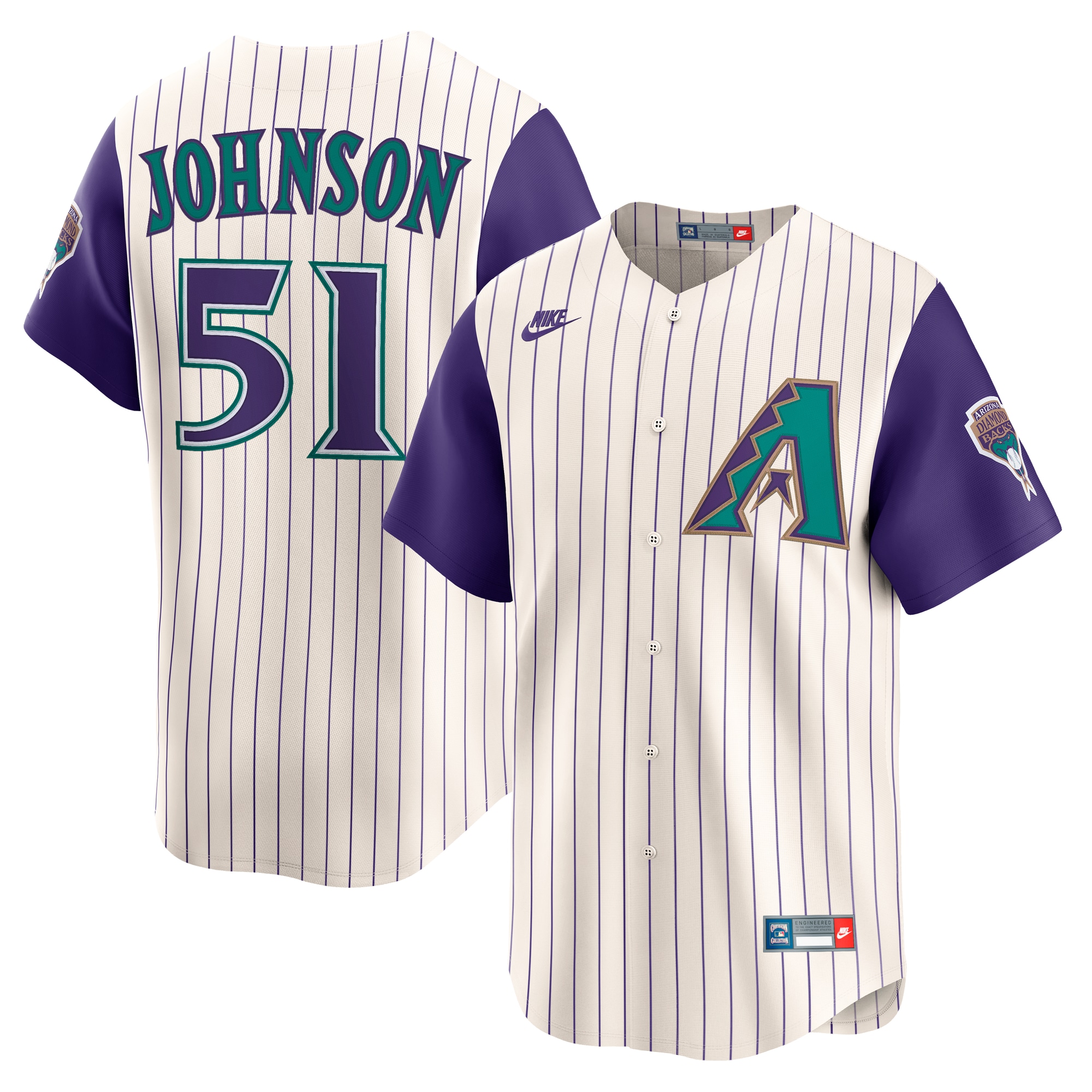 Arizona Diamondbacks Randy Johnson Cream Throwback Cooperstown Collection Limited MLB Jersey Men's