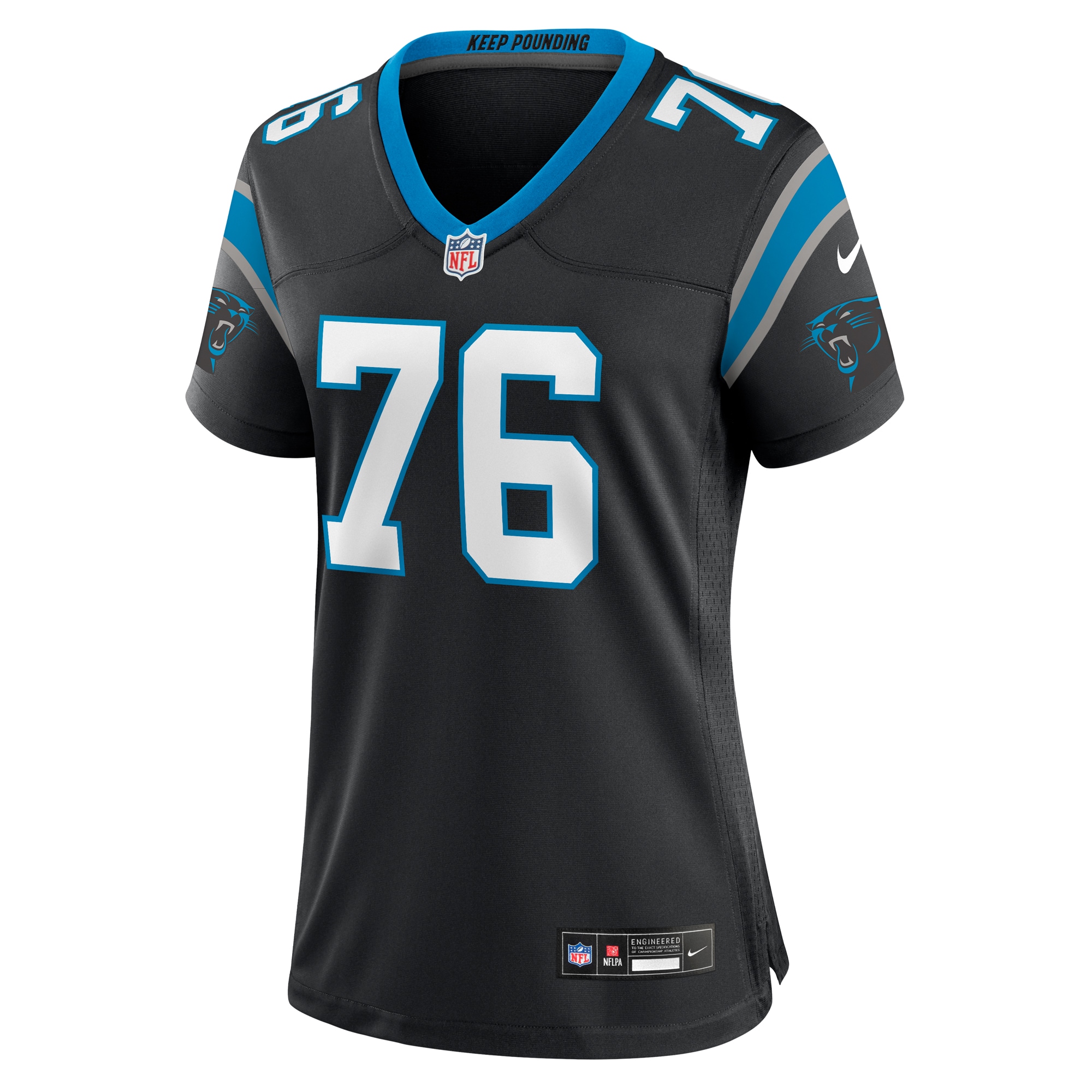 Carolina Panthers Calvin Throckmorton Black Team Game NFL Jersey Women's