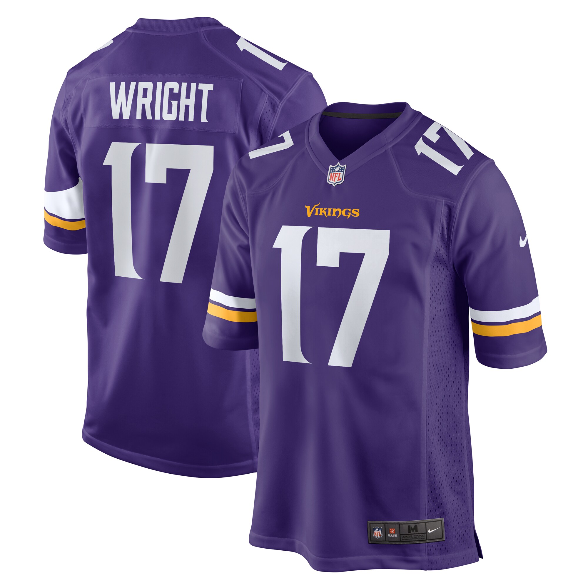 Minnesota Vikings Ryan Wright Purple Game NFL Jersey Men's