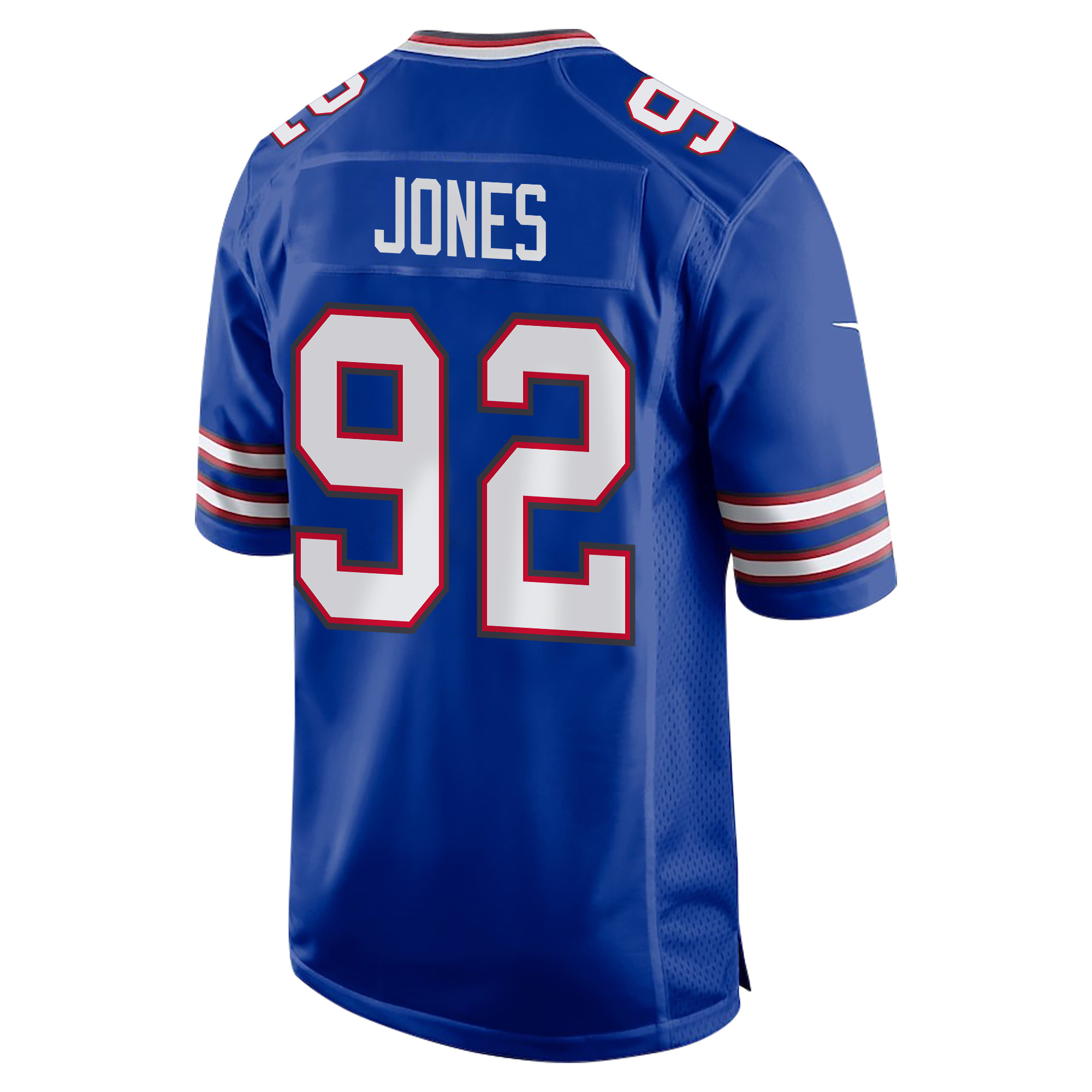 DaQuan Jones 92 Buffalo Bills Super Bowl LIX Champions Patch Game Royal NFL Jersey Men's