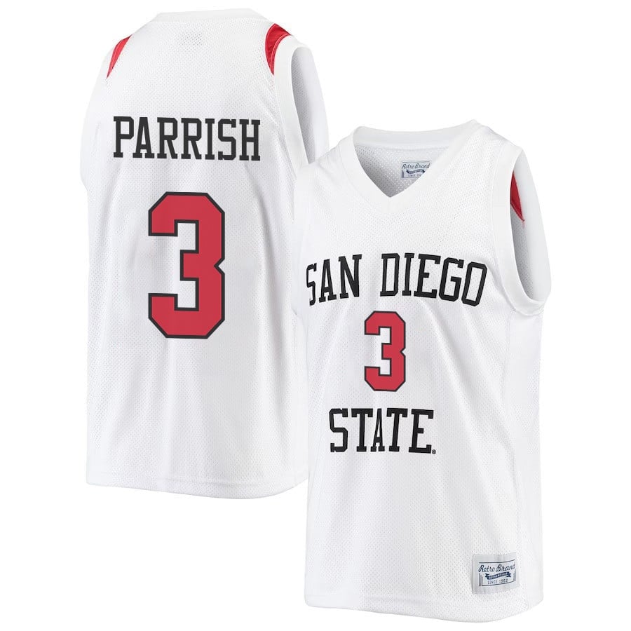 Micah Parrish 3 San Diego State Aztecs 2023- Me White NCAA Jersey Men's