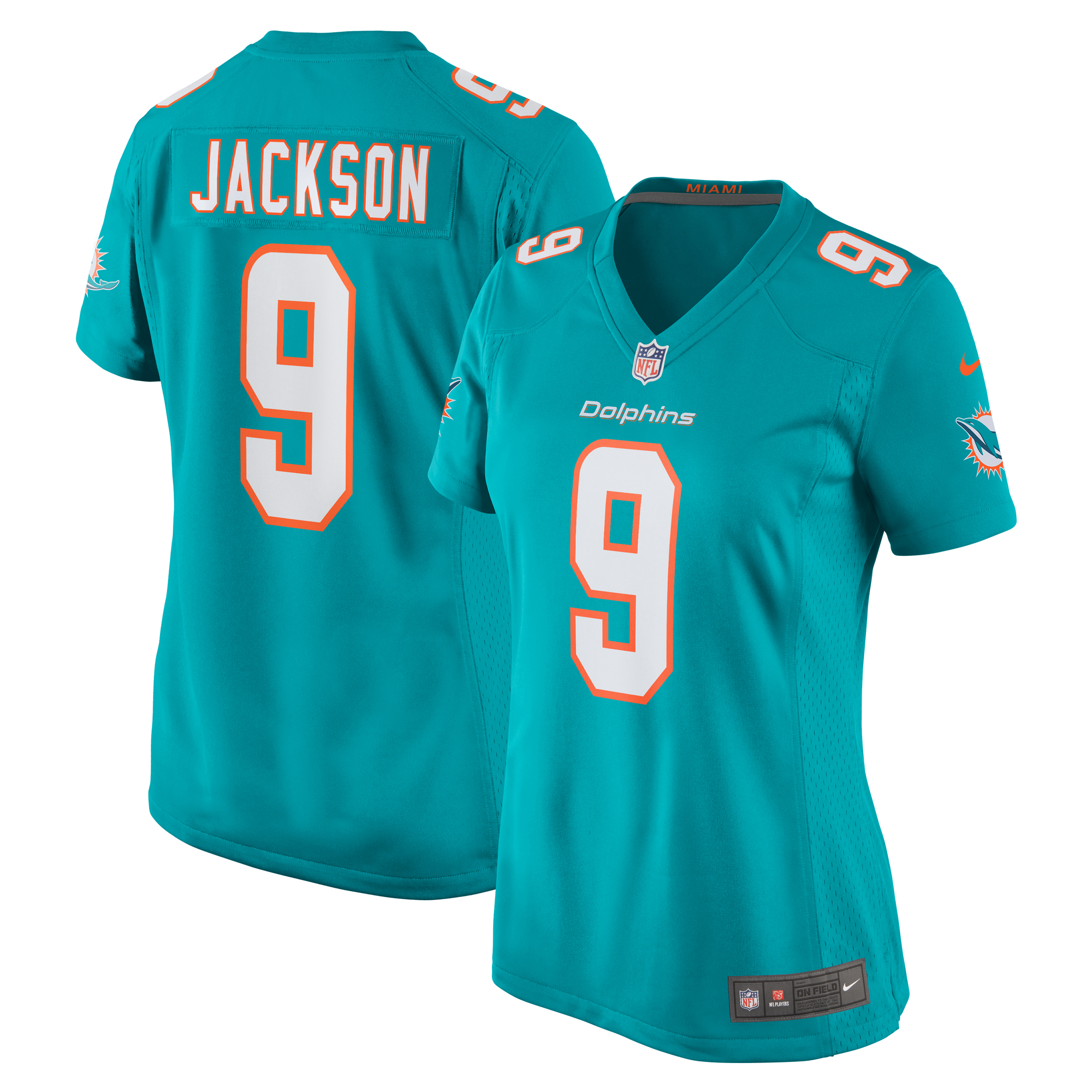 Miami Dolphins Calvin Jackson Aqua Home Game Player NFL Jersey Women's