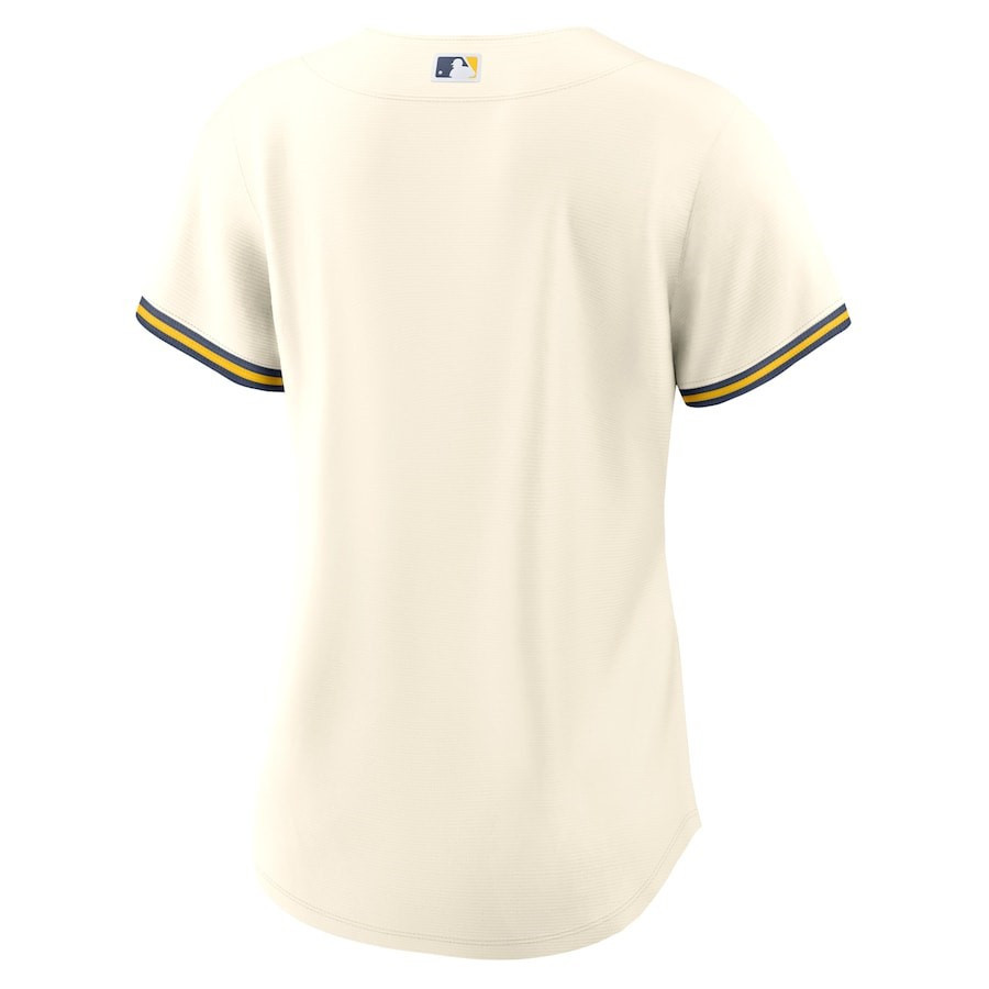 Milwaukee Brewers Home Blank Cream MLB Jersey Women's