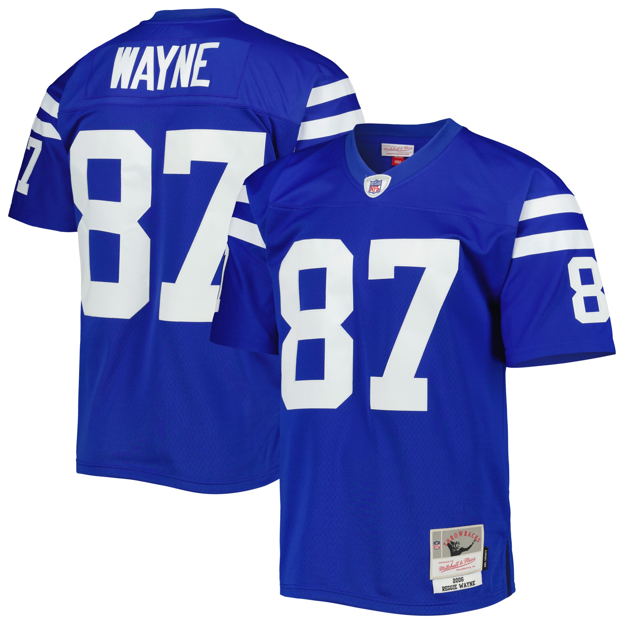 Indianapolis Colts Reggie Wayne Mitchell Ness Royal Legacy NFL Jersey Men's