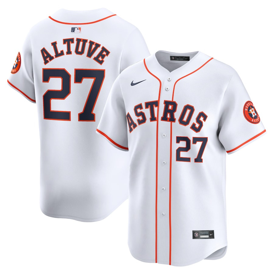 Jose Altuve 27 Houston Astros Home Limited Player White MLB Jersey Men's
