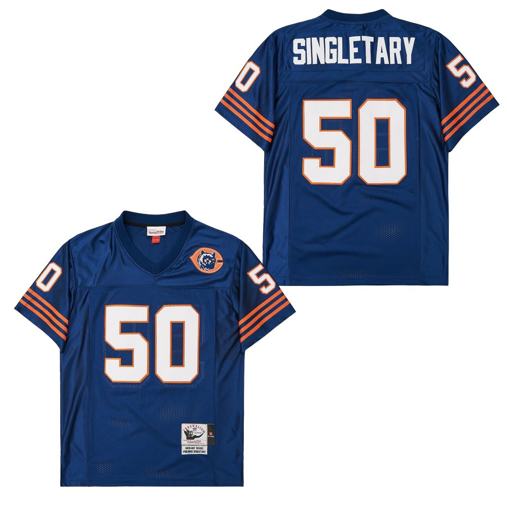 Mike Singletary 50 Chicago Bears Retro Throwback Navy NFL Jersey Men's