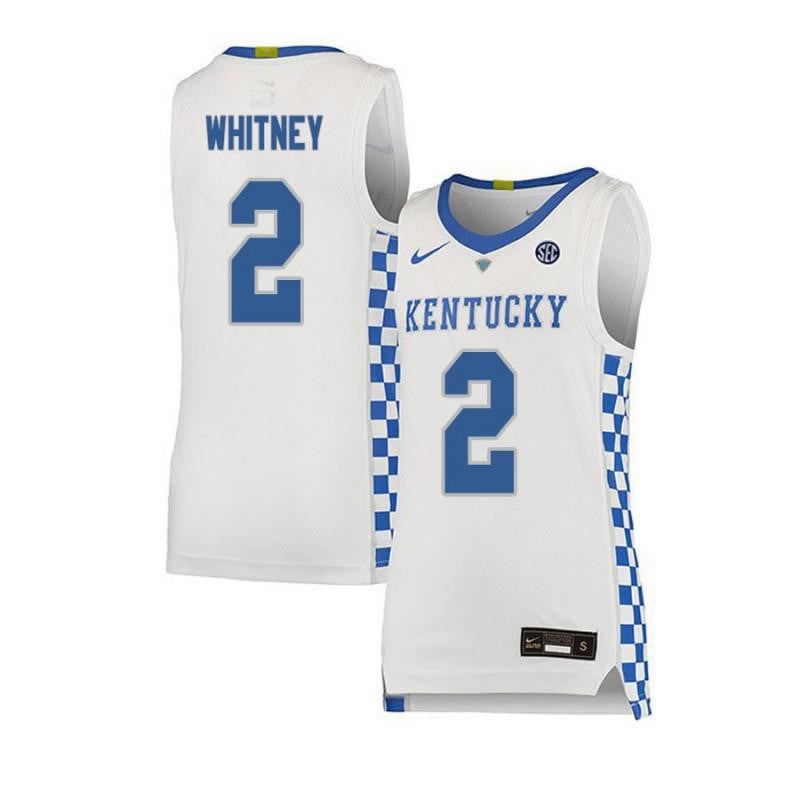 2 Kahlil Whitne White Elite Kentucky Wildcats NCAA Jersey Men's