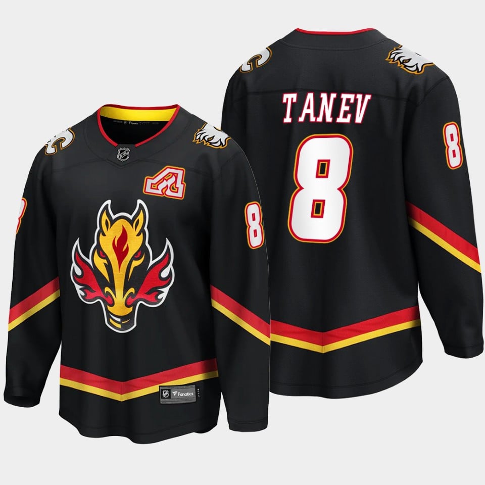 Calgary Flames Christopher Tanev 8 Alternate Black Breakaway Player NHL Jersey Men's