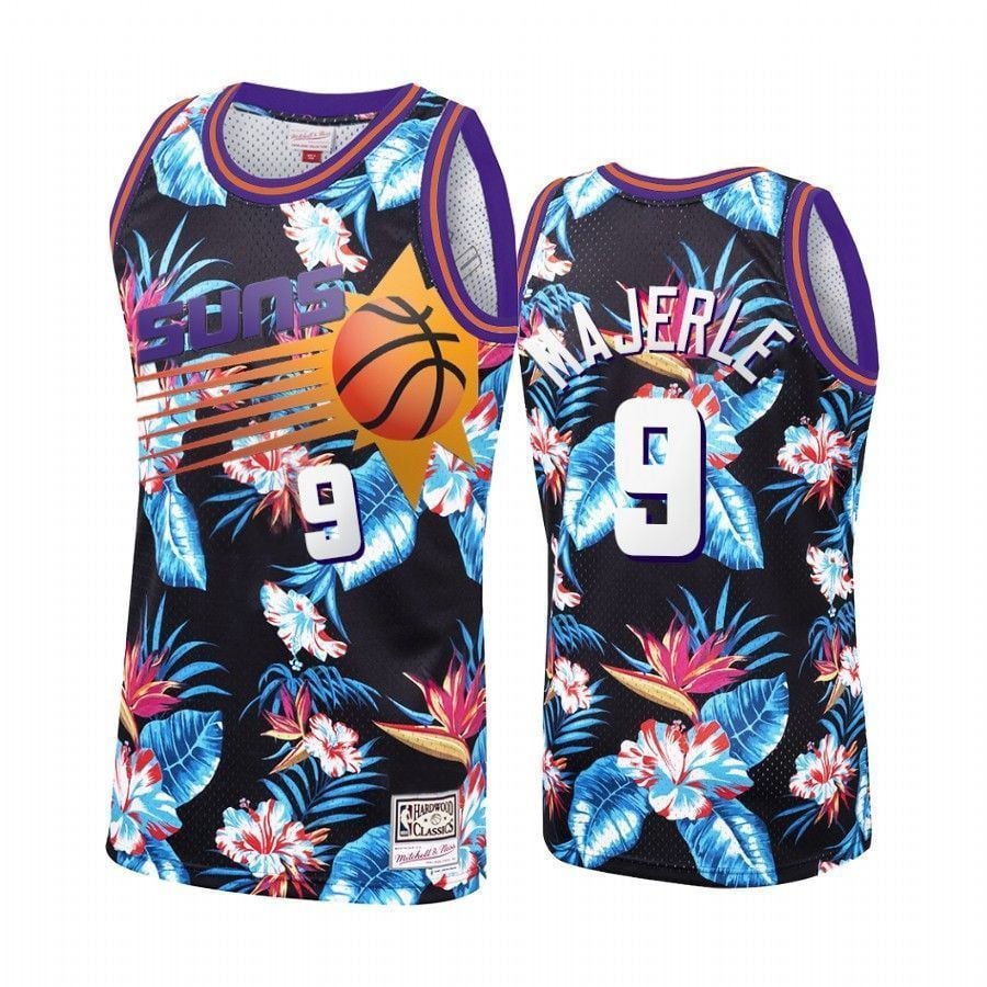 Dan Majerle 9 Phoenix Suns Black Floral Fashion NBA Jersey Men's