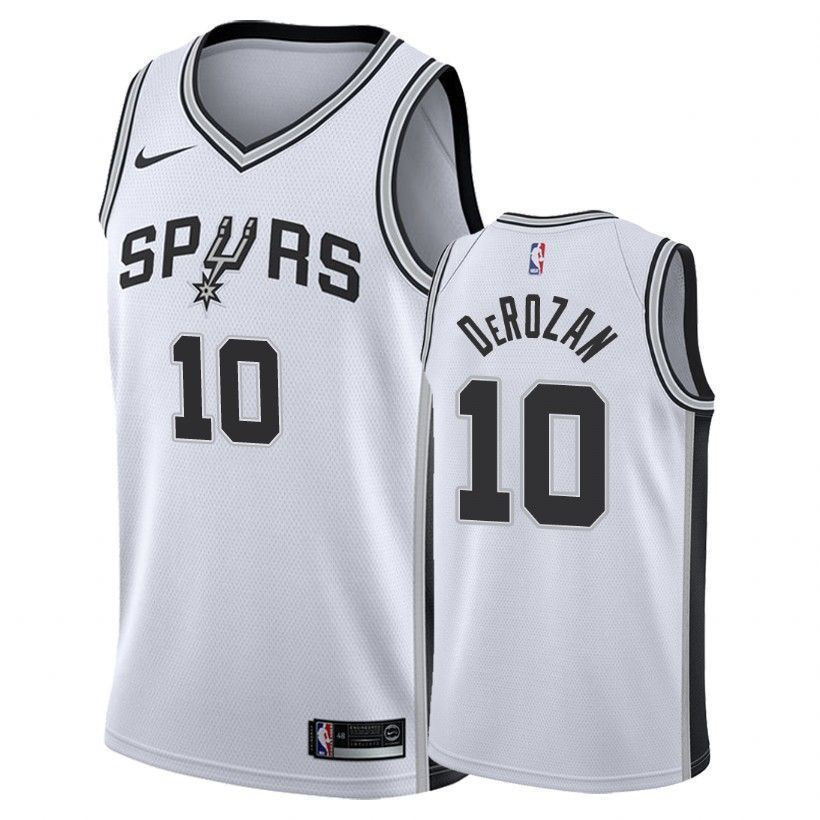 San Antonio Spurs Demar Derozan 10 Associatio White NBA Jersey Men's