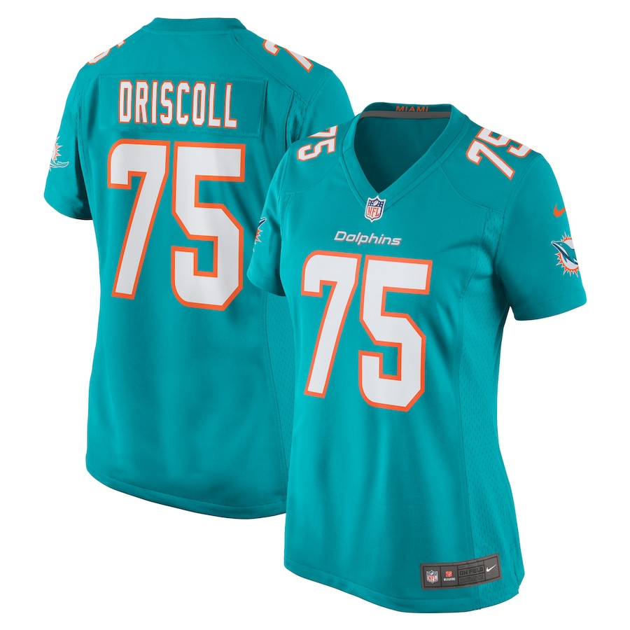 Jack Driscoll 75 Miami Dolphins Team Game Aqua NFL Jersey Women's