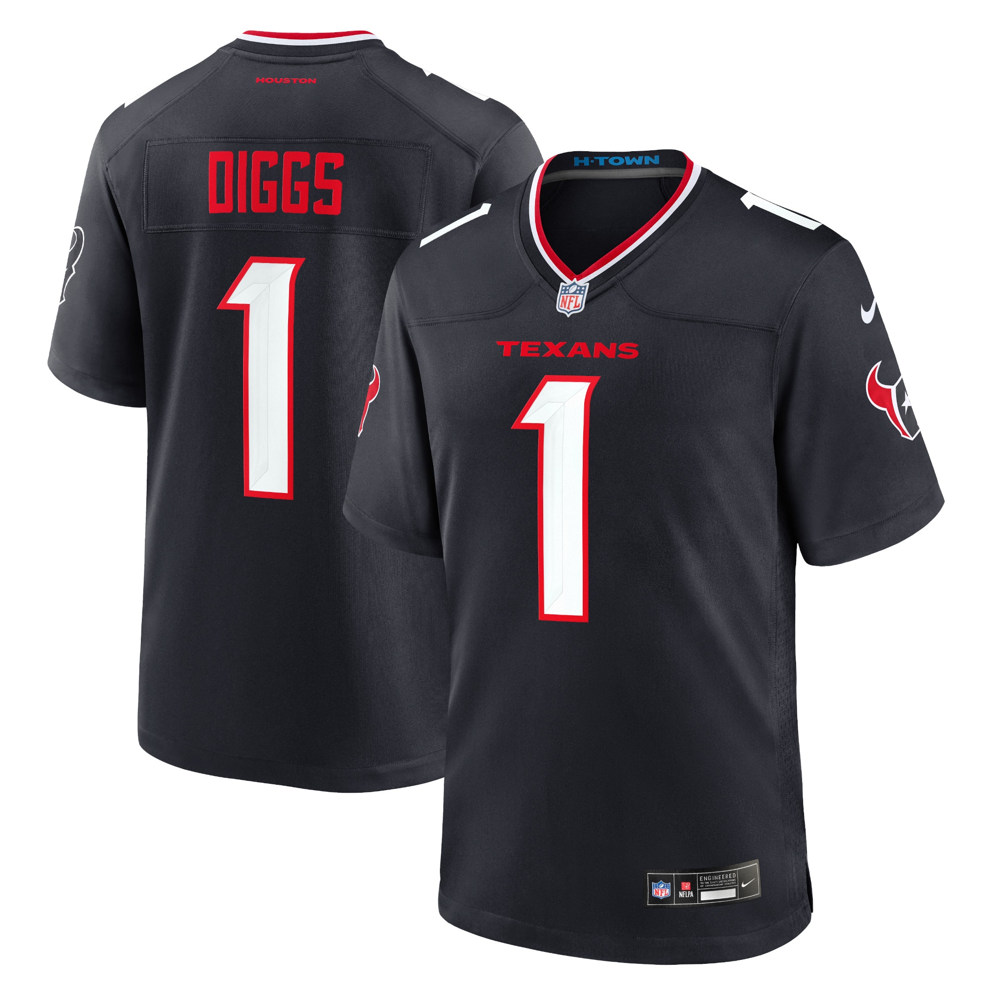 Houston Texans Stefon Diggs Navy Game NFL Jersey Men's