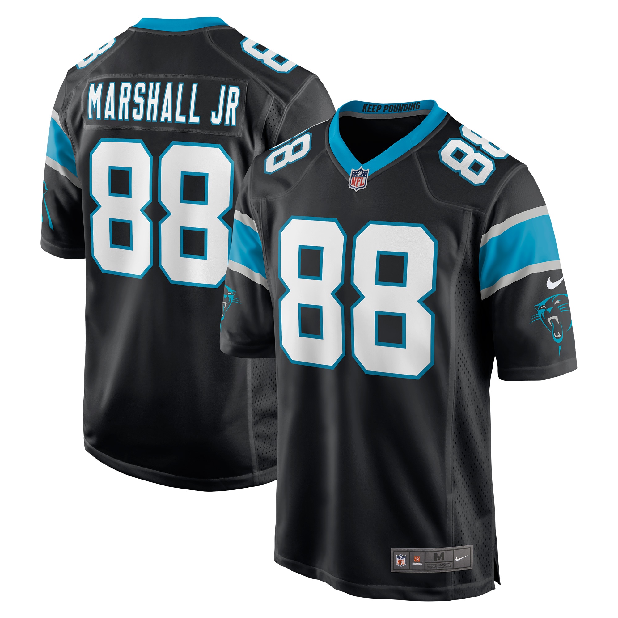 Carolina Panthers Terrace Marshall Jr. Black Player Game NFL Jersey Men's