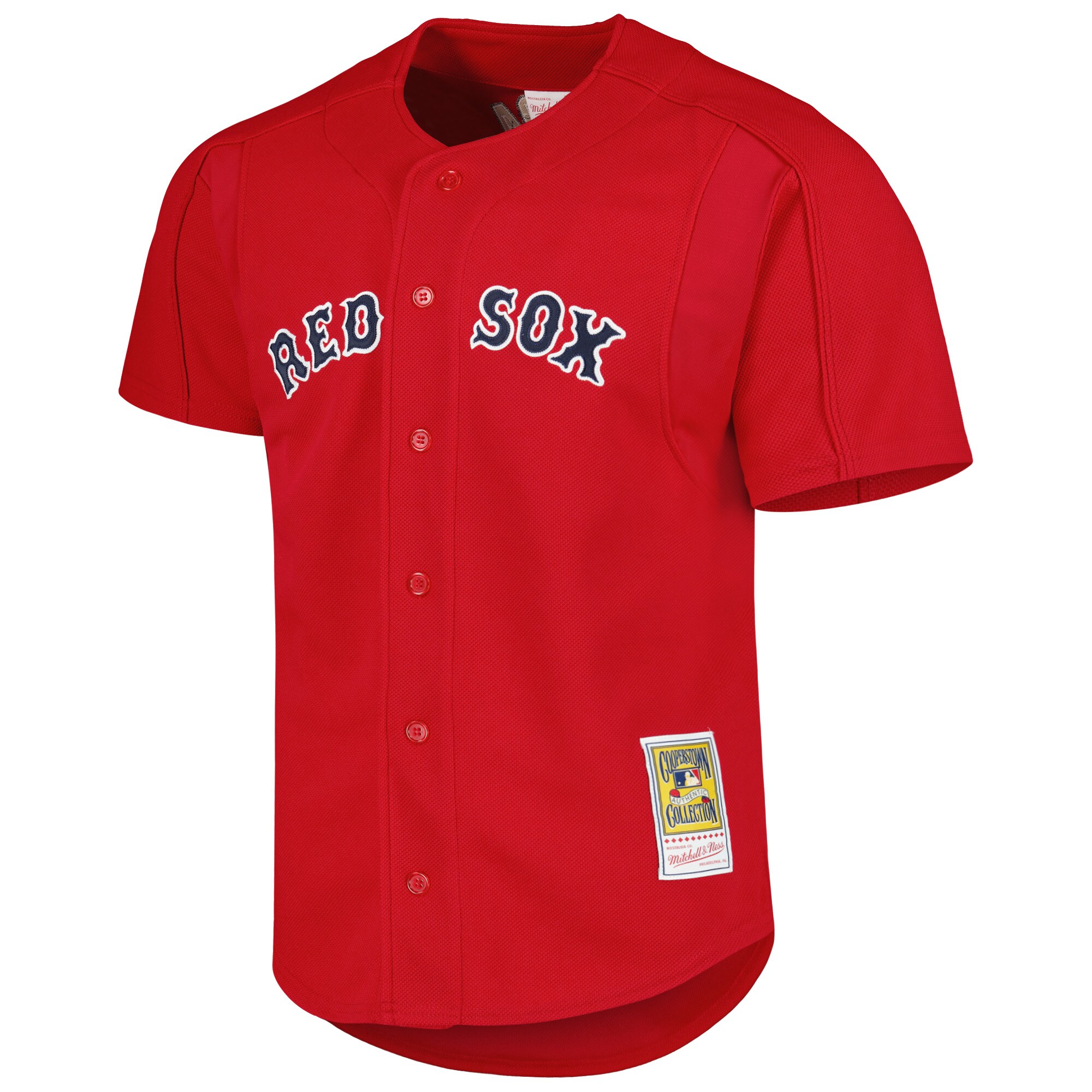 Boston Red Sox Nomar Garciaparra Mitchell Ness Red Cooperstown Collection Mesh Batting Practice Button-Up MLB Jersey Men's