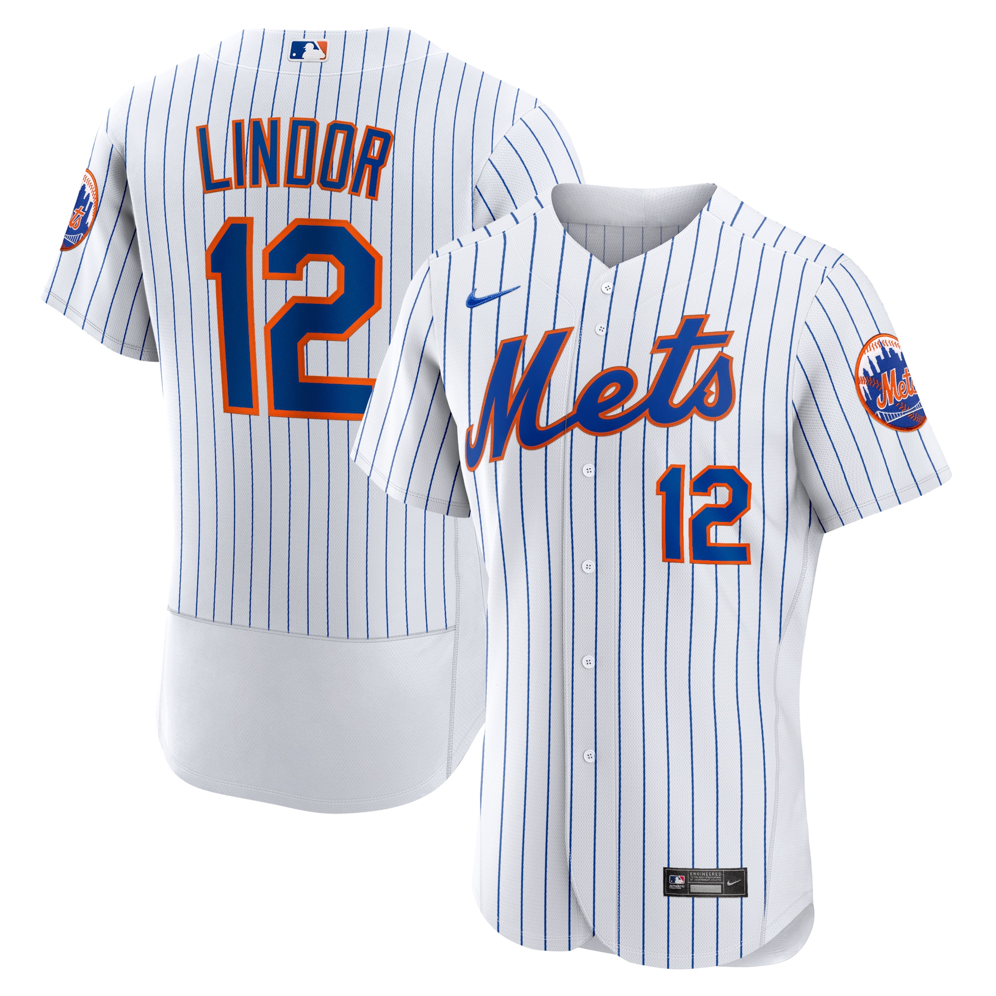 New York Mets Francisco Lindor White Home Player MLB Jersey Men's