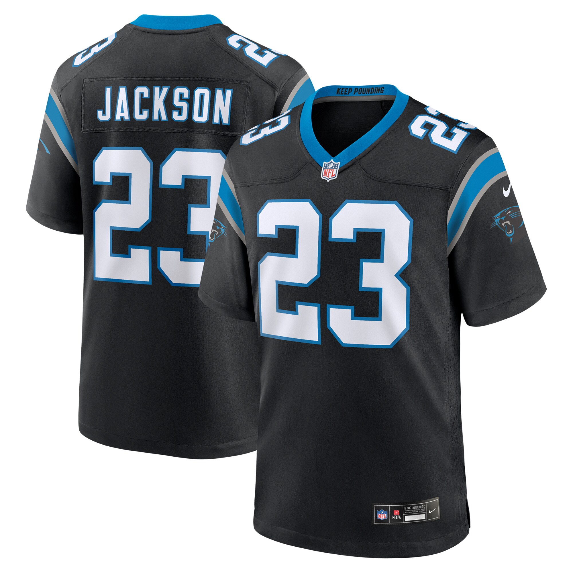 Carolina Panthers Dane Jackson Black Game NFL Jersey Men's