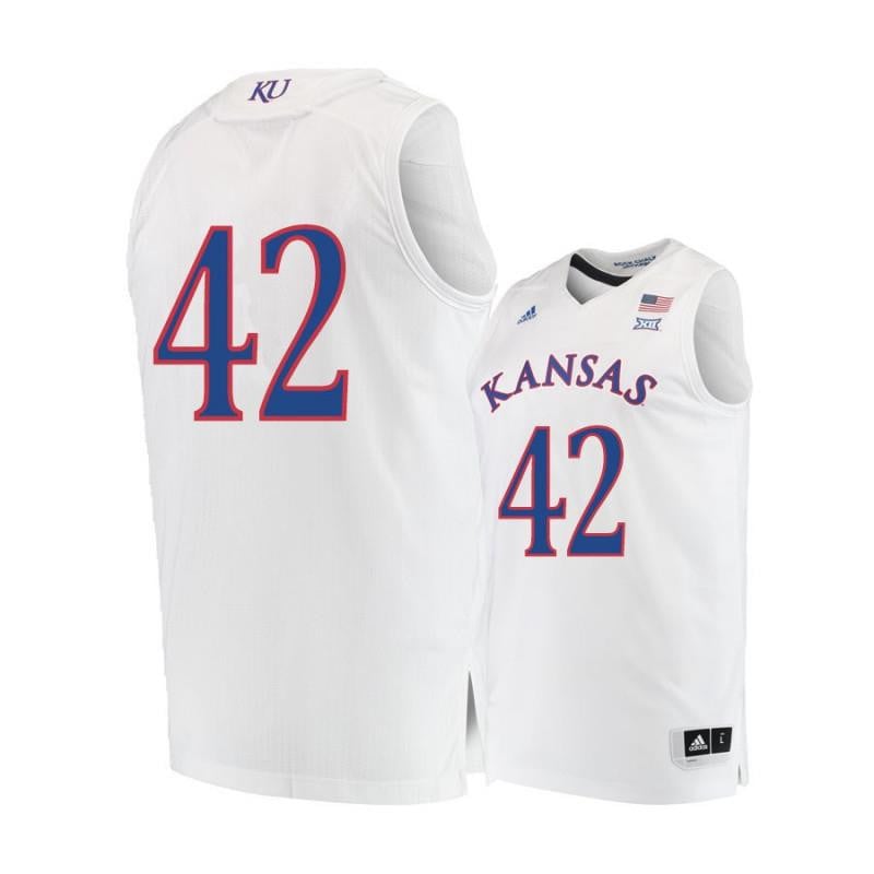 42 Hunter Mickelso White Kansas Jayhawks NCAA Jersey Men's