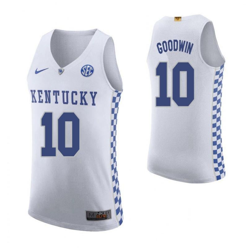 10 Archie Goodwin Roa White Elite Kentucky Wildcats NCAA Jersey Men's