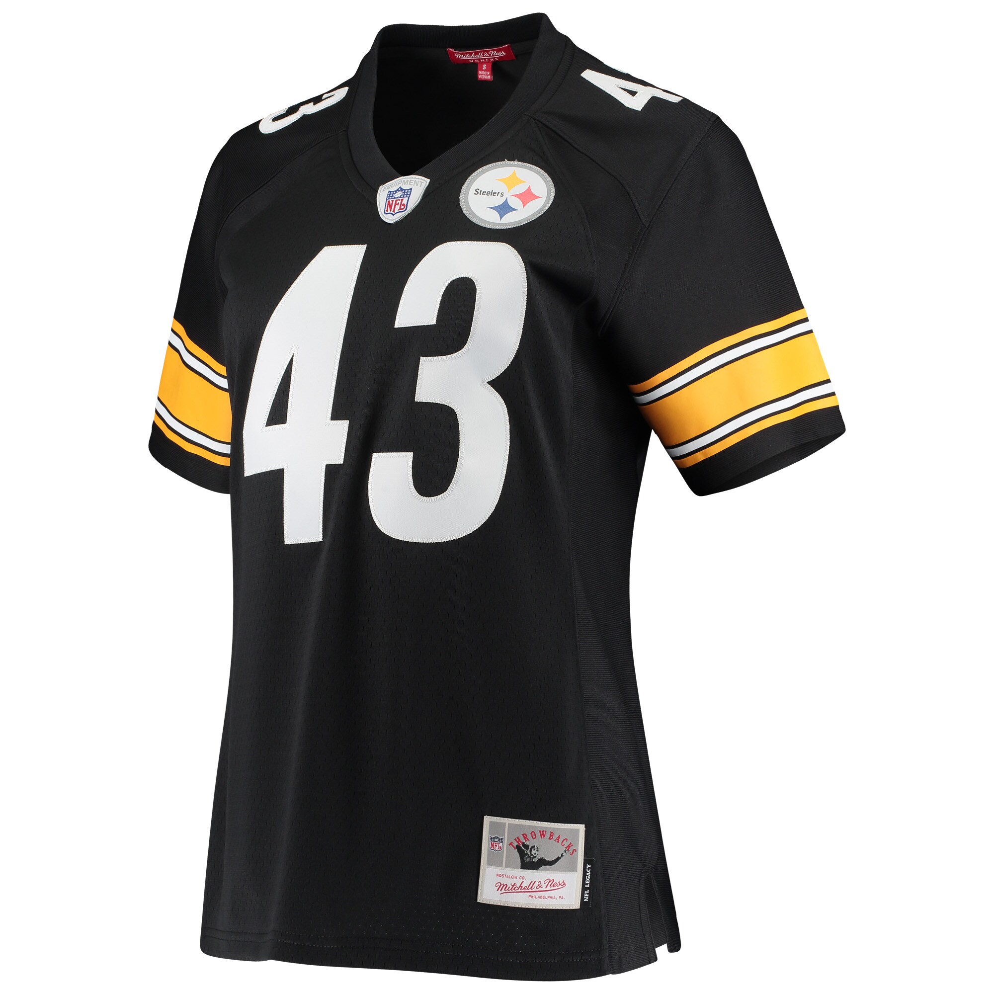 Pittsburgh Steelers Troy Polamalu Mitchell Ness Black Legacy Team NFL Jersey Women's