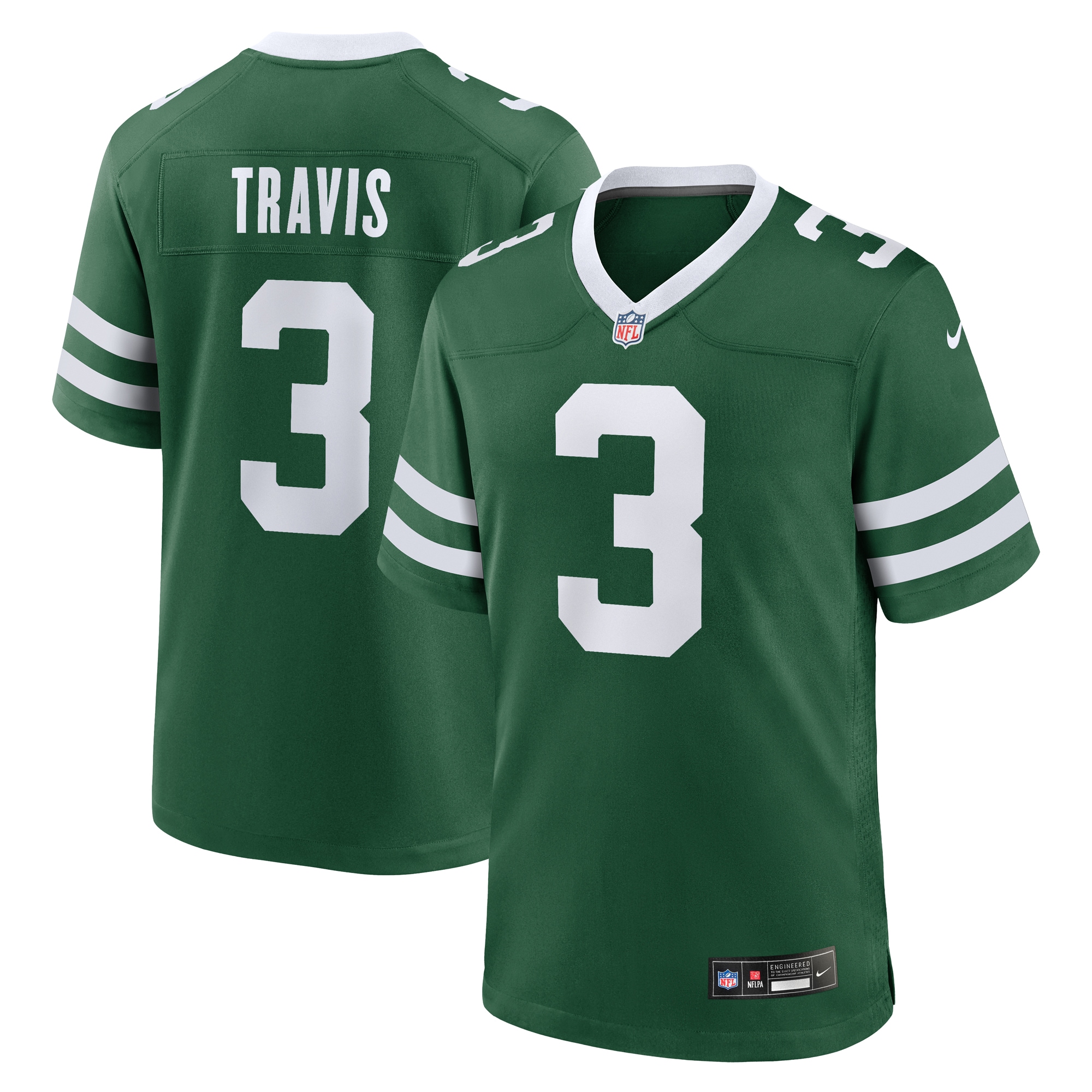 New York Jets Travis Legacy Green Team Game NFL Jersey Men's