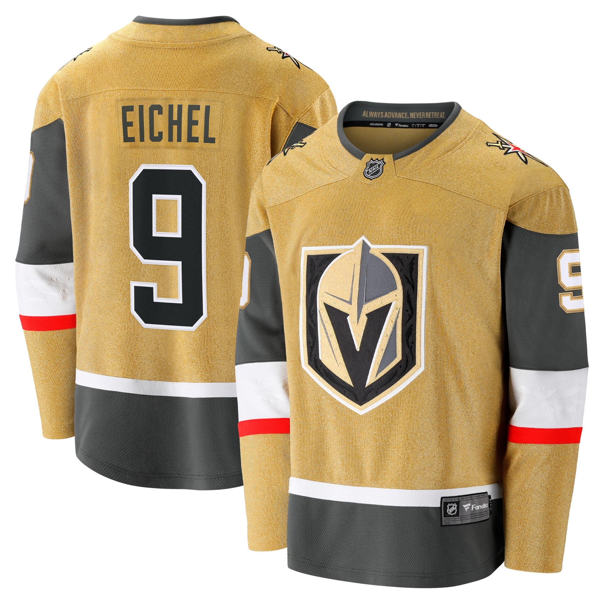 Vegas Golden Knights Jack Eichel Gold Alternate Premier Breakaway Player NHL Jersey Men's