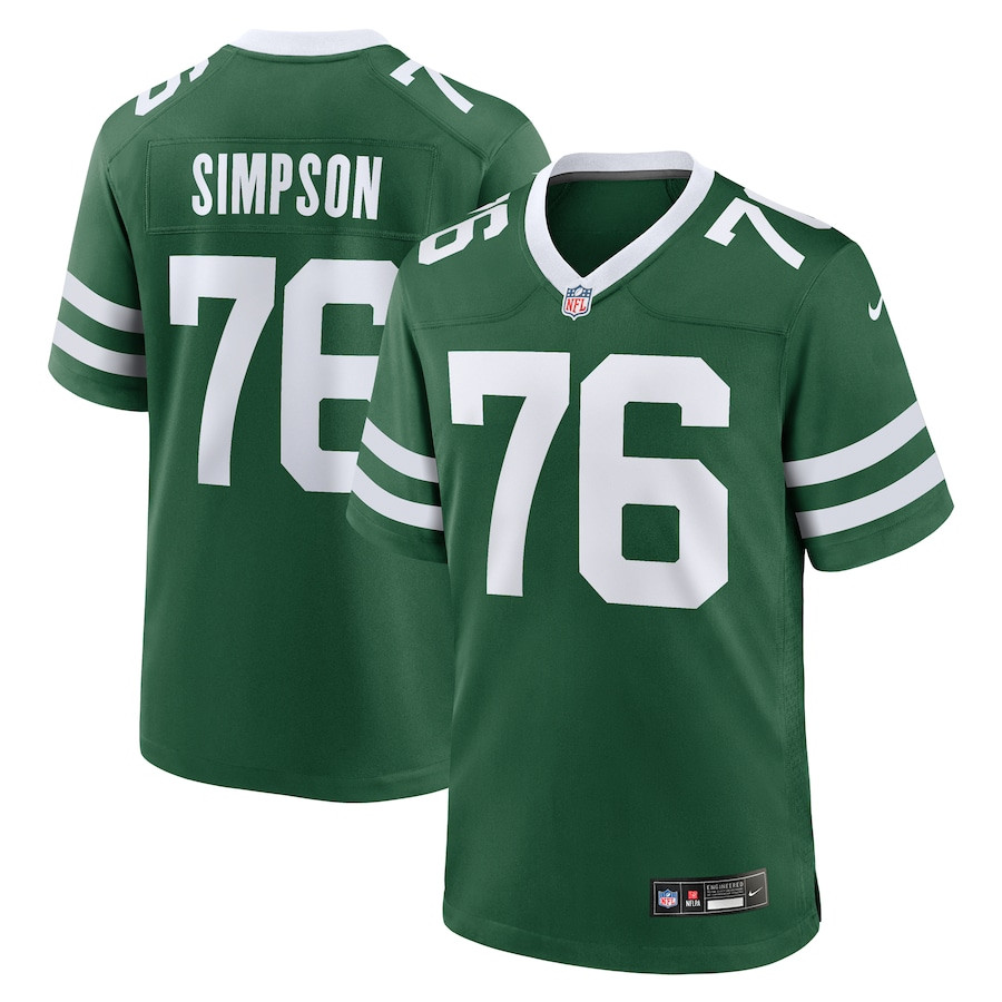 John Simpson 76 New York Jets Team Game Legacy Green NFL Jersey Men's