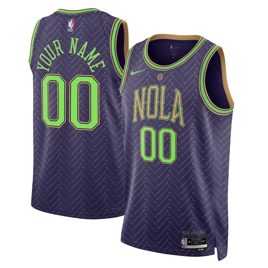 New Orleans Pelicans Unisex 2024/25 Custom Swingman City Edition Purple NBA Jersey Unisex