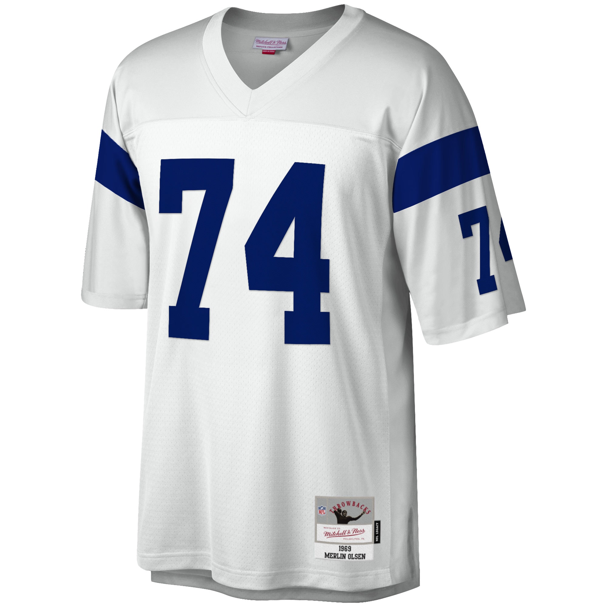 Los Angeles Rams Merlin Olsen Mitchell Ness White Legacy NFL Jersey Men's