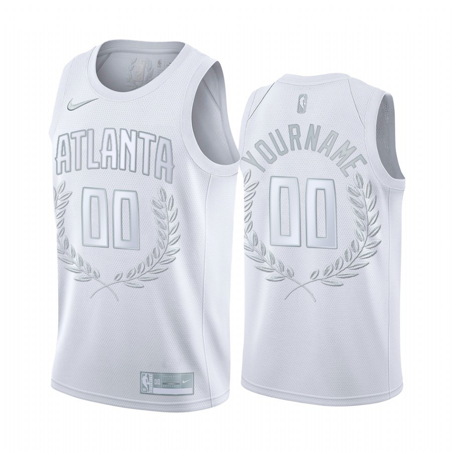 Custom 00 Atlanta Hawks White Glory Awards Limited NBA Jersey Men's