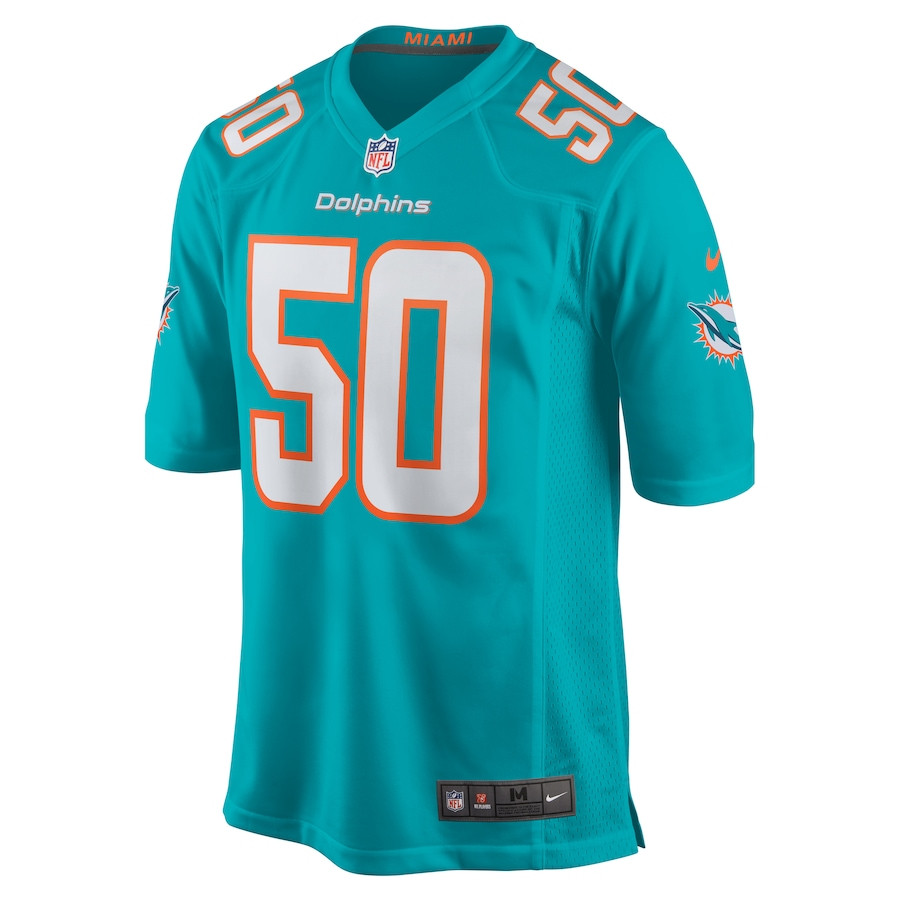 Mohamed Kamara 50 Miami Dolphins Game Aqua NFL Jersey Men's