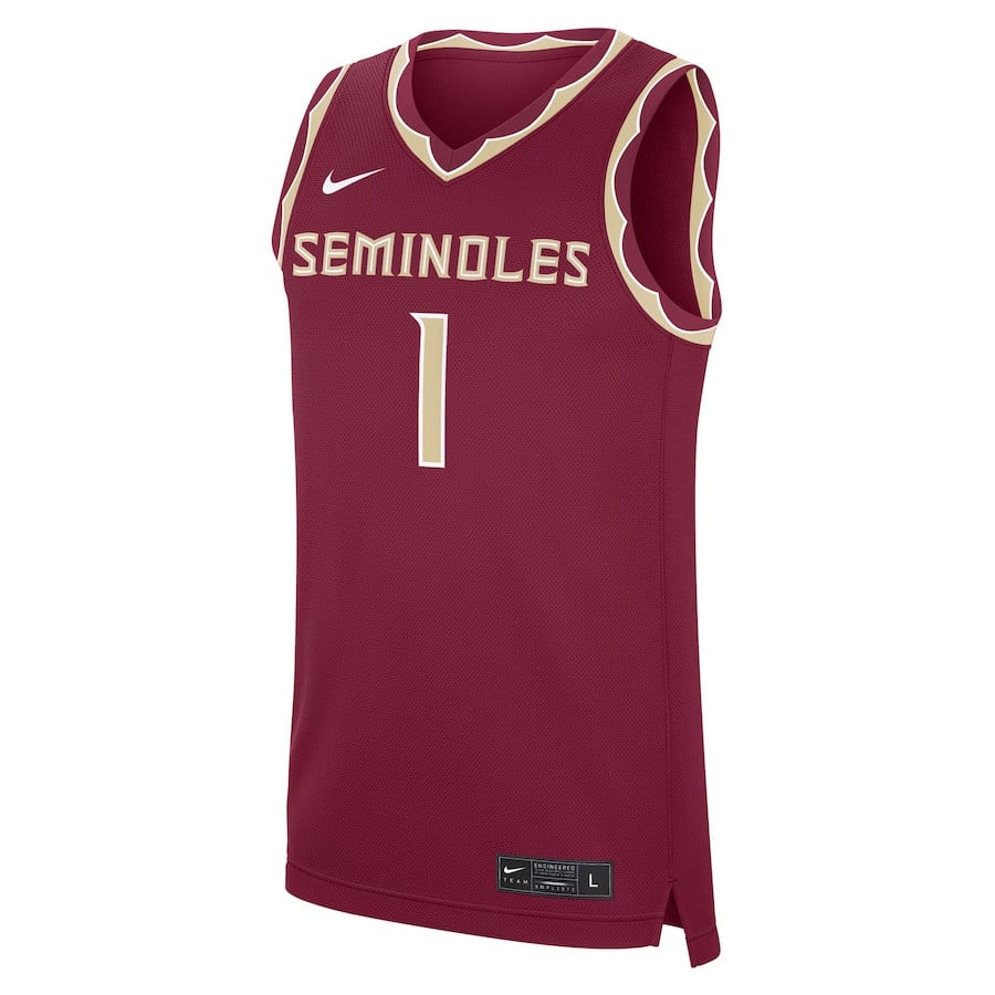 Florida State Seminoles Road Garnet #1 NCAA Jersey Men's