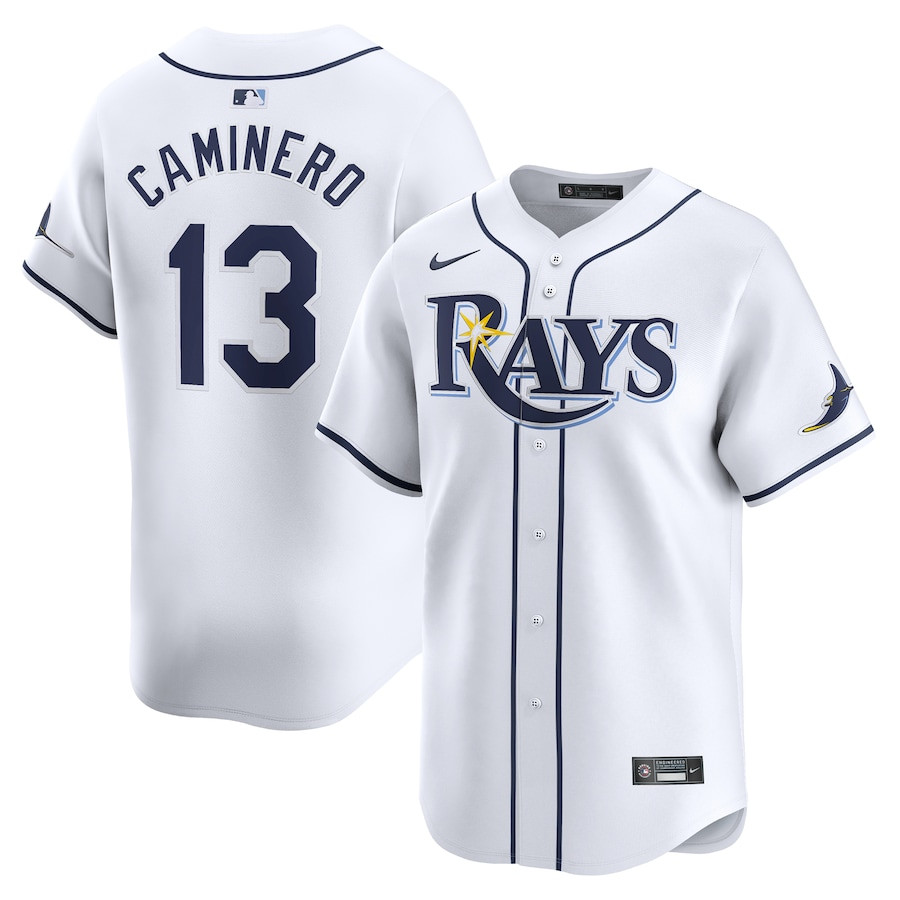 Junior Caminero 13 Tampa Bay Rays Home Limited White MLB Jersey Men's