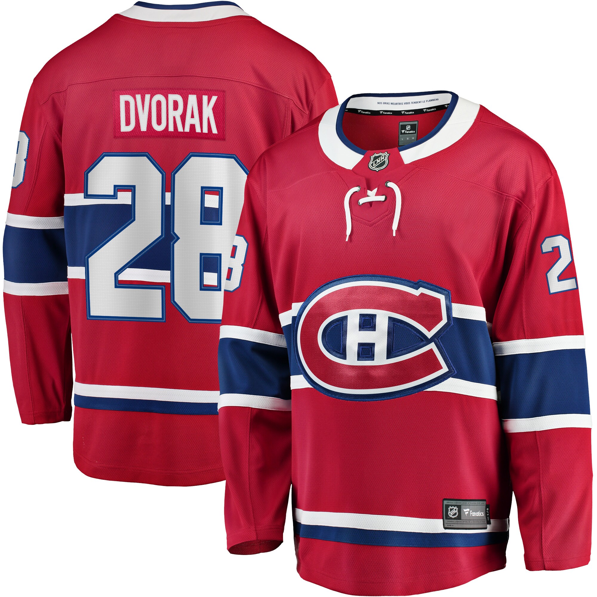 Montreal Canadiens Christian Dvorak Red Home Breakaway Player NHL Jersey Men's